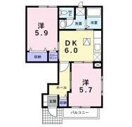 セレ－ノFの間取り画像