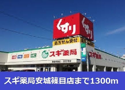 近くのスギ薬局安城篠目店まで1,300m（徒歩17分）