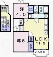 ソレアード・パティオ Aの間取り画像