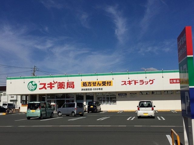 近くのスギ薬局浜松飯田店まで600m（徒歩8分）
