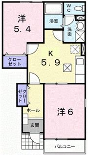 ヴィラ・ソリアードBの間取り画像