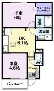 エーデルハイム Aの間取り画像