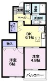 エーデルハイム Bの間取り画像