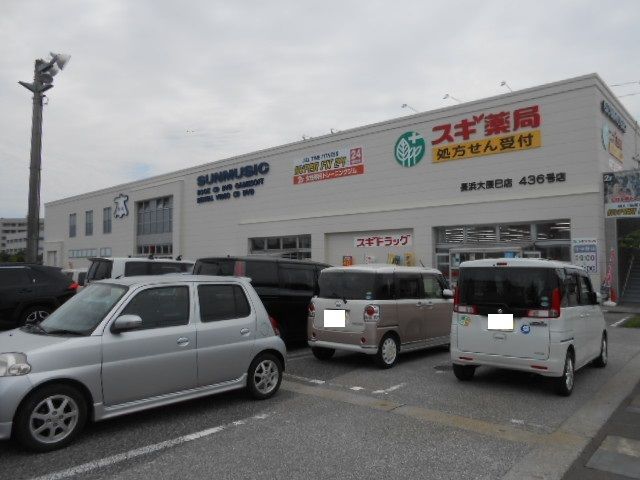 近くのスギ薬局長浜大辰巳店様まで750m(徒歩10分)