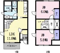 ビューネ遠藤Bの間取り画像
