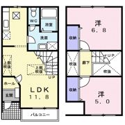 ビューネ遠藤Bの間取り画像