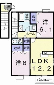 デュエル ミサキⅢ Aの間取り画像