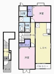 フラットワンAの間取り画像