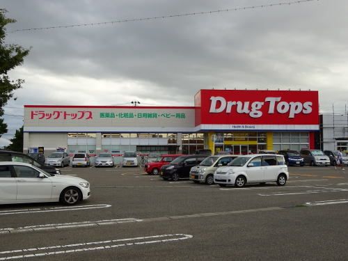 近くのドラッグトップス河渡店まで500m（徒歩7分）