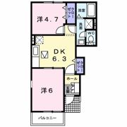 ヴィラージュ波風Dの間取り画像