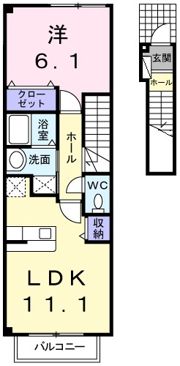 レーヴフロンスBの間取り画像
