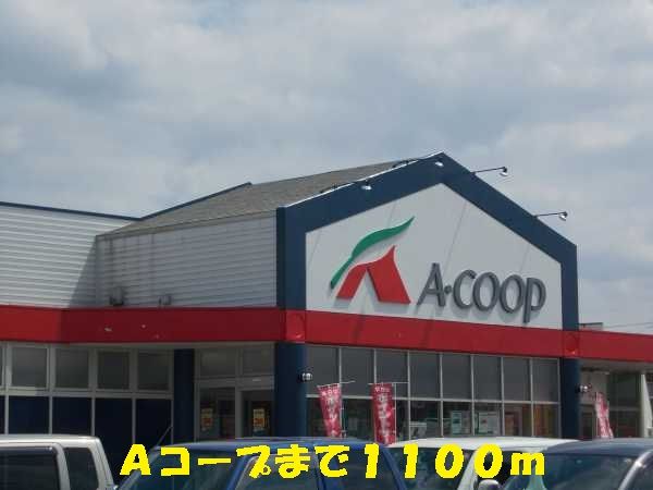近くのAコープまで1,100m（徒歩14分）
