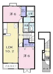 てぃーだ Aの間取り画像