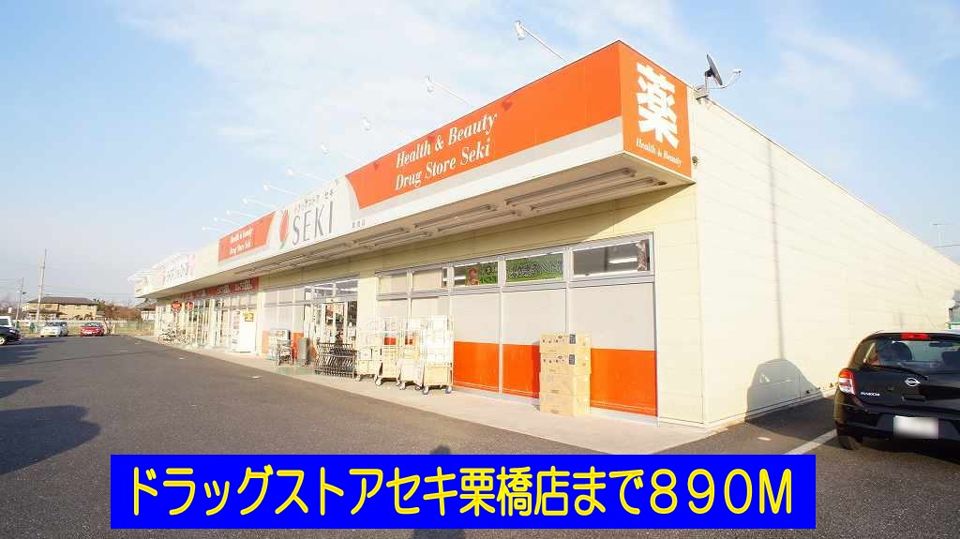近くのドラッグストアセキ栗橋店まで890m(徒歩12分)