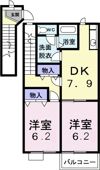 カーサ セレシア スールの間取り画像