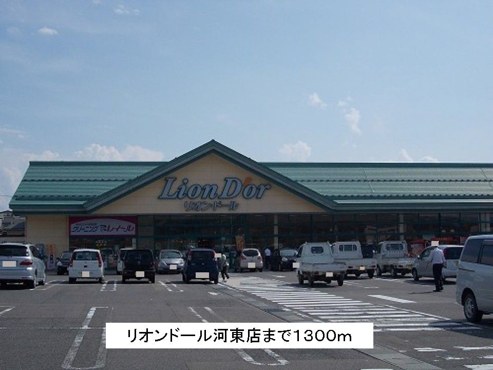 近くのリオンドール河東店まで1,300m（徒歩17分）