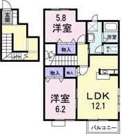 プリムヴェールAの間取り画像