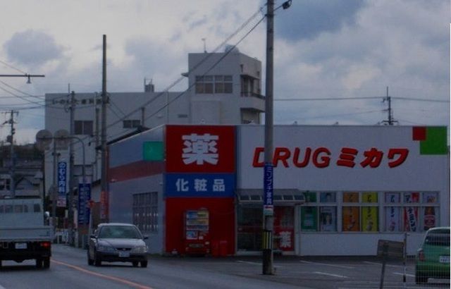 近くのＤＲＵＧミカワ川東店様まで900m（徒歩12分）