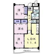 グラース アンジュⅠの間取り画像