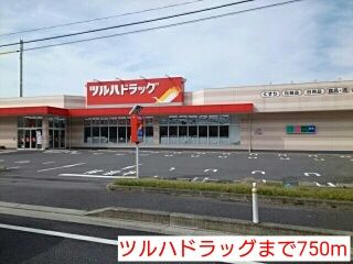 近くのツルハドラッグまで750m（徒歩10分）