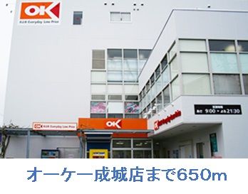 近くのオーケー成城店まで650m（徒歩9分）