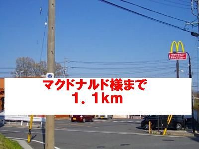 近くの飲食店まで1,100m（徒歩14分）