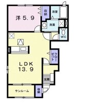 メゾンドベルビュー Cの間取り画像