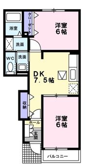 アパルトマンスタシオンAの間取り画像