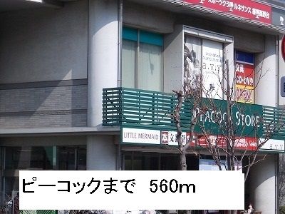 近くのピーコックまで560m（徒歩7分）