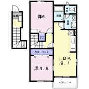 レザン・ラブール Aの間取り画像