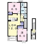 アンソレイエBの間取り画像