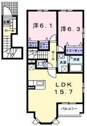 メゾンド カルムAの間取り画像