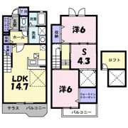 コルティーレ谷上Ⅱの間取り画像