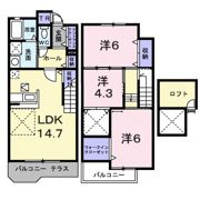 コルティーレ谷上Ⅱの間取り画像