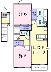 ハーヴェストヒル Bの間取り画像