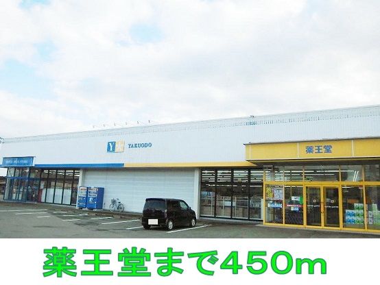 近くの薬王堂まで450m（徒歩6分）