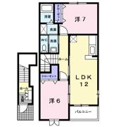 ファシネイション春日Ⅱの間取り画像