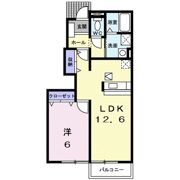 美祢パレス ジャガール Dの間取り画像