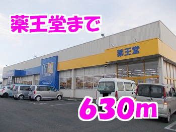 近くの薬王堂まで630m（徒歩8分）