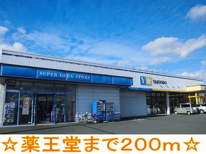 近くの薬王堂まで200m（徒歩3分）