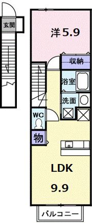 ボンジュール・溝辺Ⅱの間取り画像