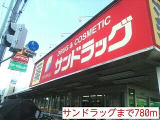 近くのサンドラッグまで780m（徒歩10分）