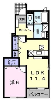 ピュール 長浜Bの間取り画像