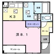 カーサセレッソ弐番館の間取り画像