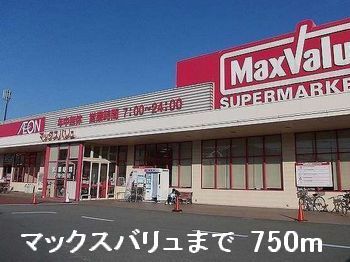 近くのマックスバリュまで750m（徒歩10分）