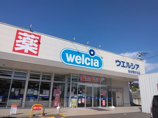近くのウエルシア仙台鶴が丘店まで900m（徒歩12分）