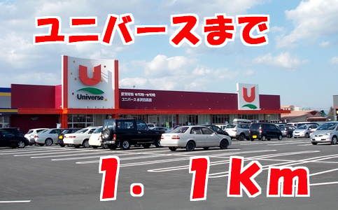 近くのスーパーまで1,100m（徒歩14分）