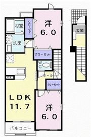 オーブ メゾン アミナ B棟の間取り画像
