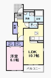 クラール・ベルF・Uの間取り画像