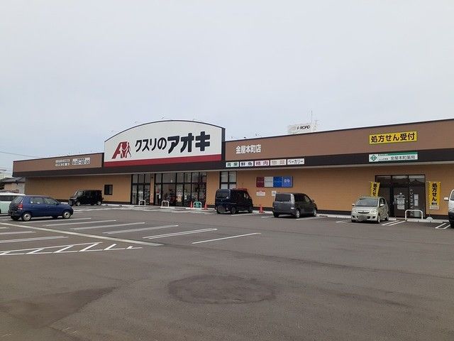 近くのクスリのアオキまで300m（徒歩4分）